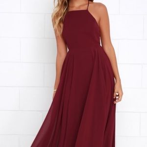 Size S, Burgundy Halter Maxi from LuLus.
